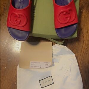 Gucci Red and Orange Sandals